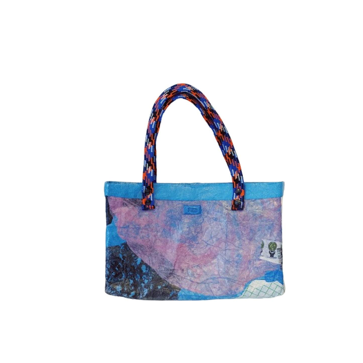 Bolsón Multi-Color Design & Blue/Orange Handle